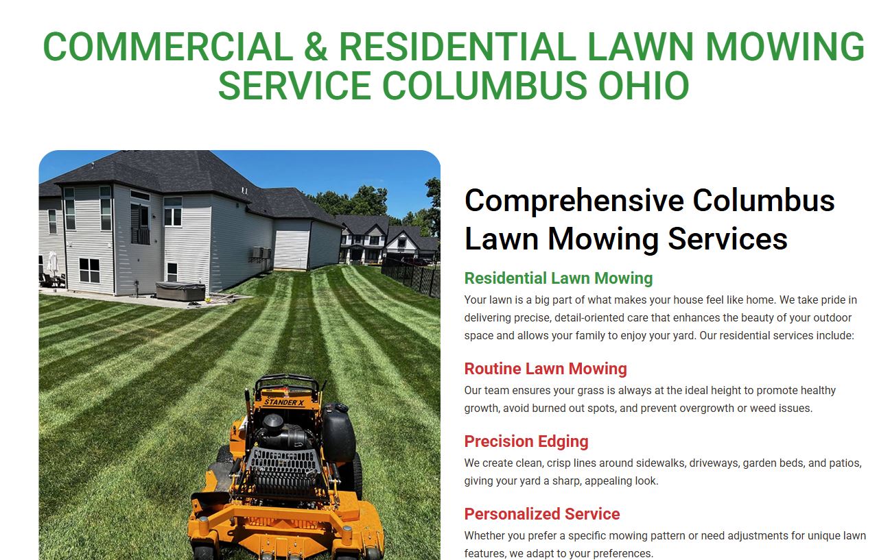 PPC Case Study | Lawncare Contractor 2 lawn mowing page after