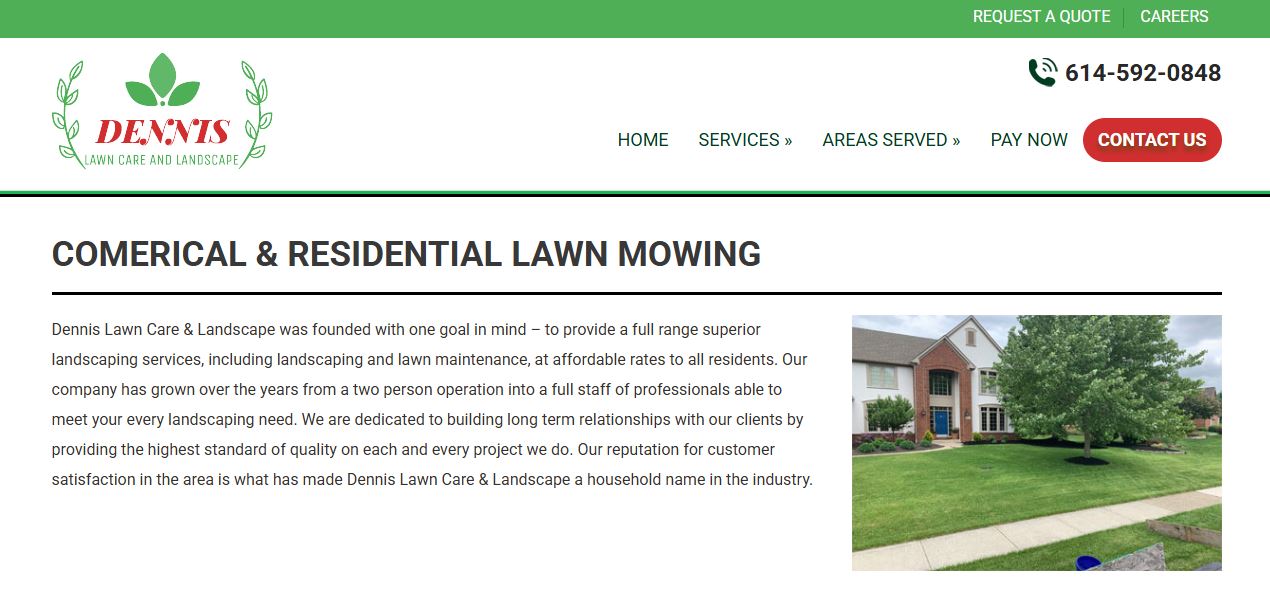 PPC Case Study | Lawncare Contractor 1 lawn mowing page before
